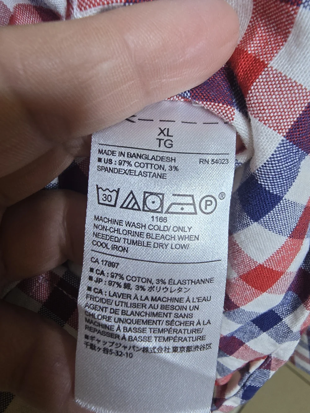 Banana Republic Red White & Blue Check Button-Down Shirt